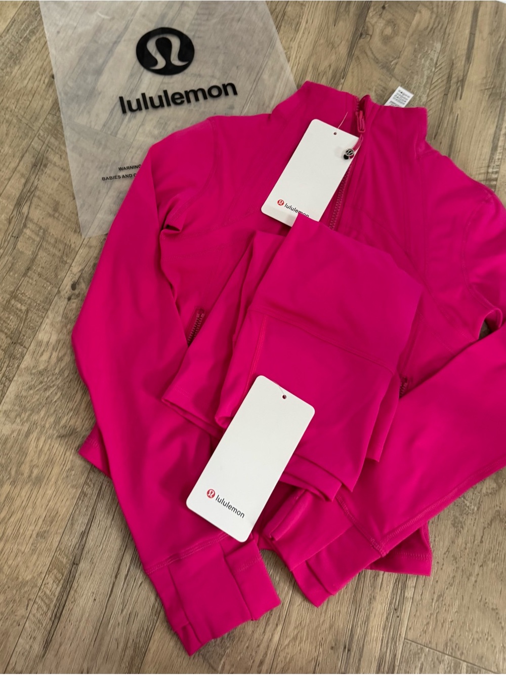lululemon athletica Bright Pink Full-Zip Athletic Jacket